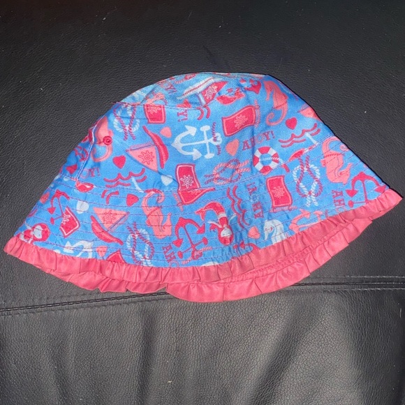 Girls UV SKINZ Reversible Beach Sun Bucket Hat Pink/Ships Ahoy Size 5 - Picture 3 of 3